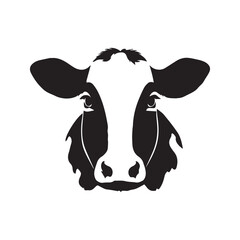 cow Animal logo Isolated Black on White background