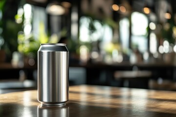 500 ml aluminum drink can on the edge of a table Hero shot