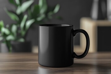A close up image of an empty coffee mug design