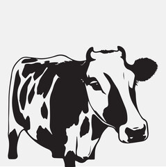 cow Animal logo Isolated Black on White background
