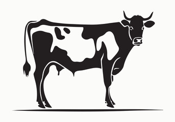cow Animal logo Isolated Black on White background