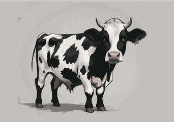 cow Animal logo Isolated Black on White background