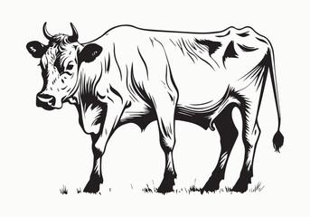 cow Animal logo Isolated Black on White background