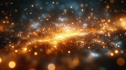 Fototapeta premium magical starburst pattern explodes across night sky shimmering gold and silver sparkles create dazzling celestial display festive atmosphere evoked through intricate light trails