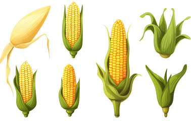Fresh corn on the cob isolated on a white background
