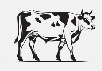 cow Animal logo Isolated Black on White background