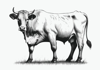 cow Animal logo Isolated Black on White background