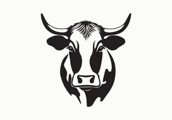 cow Animal logo Isolated Black on White background