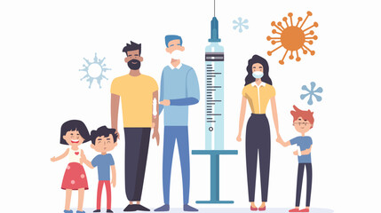 Family Vaccination Concept: Time to Vaccinate - Professional Design