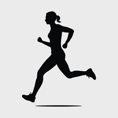 silhouette of a woman running