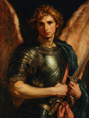  archangel Gabriel in all his pride and glory. AI generative.