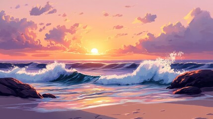 Fototapeta premium sunset over the sea