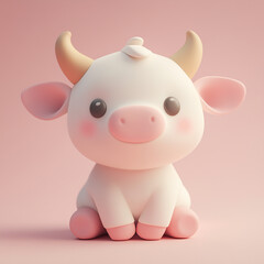 Adorable Cow Character Illustration