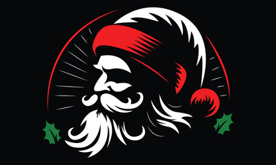 Santa clause with beard hat Premium Vector