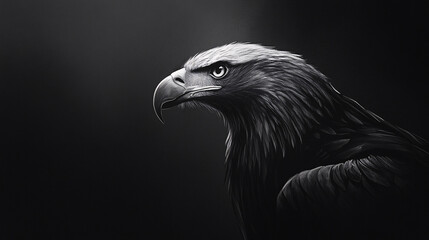 Majestic Eagle Portrait in Monochrome