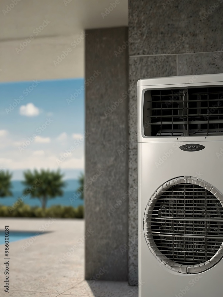 Poster modern air conditioning unit with efficient cooling features.