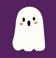 Fototapeta premium Halloween cute ghost vector illustration