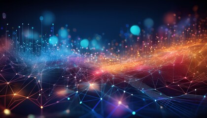 Gradient bokeh digital network background