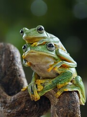 potrait Flying frog on leaves, rhacophorus reinwardtii, 21 September 2024 Indonesia