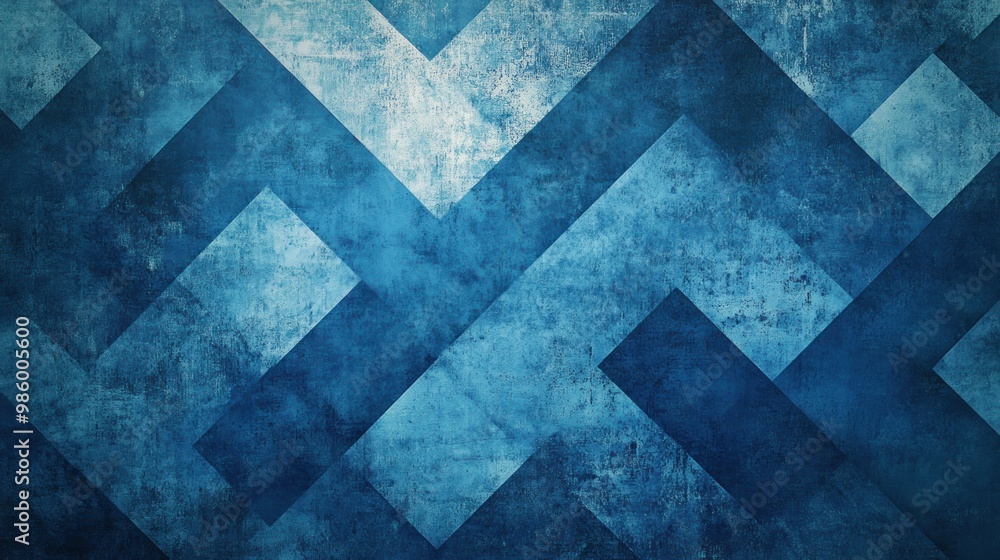 Poster abstract blue zigzag pattern with a textured appearance.