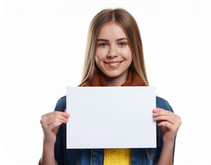 Naklejka premium Jugendliche mit Werbeschild