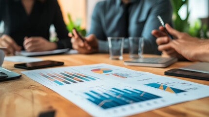 A business leader presenting growth strategies to their team, with charts and data supporting the plan