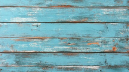 Fototapeta premium A weathered turquoise wooden surface with a rustic appearance.