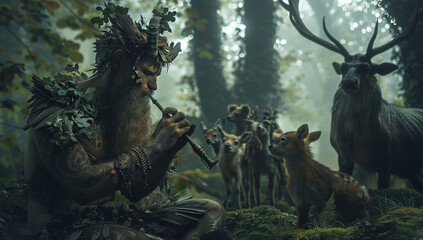  Satyr Playing Panpipes Leading