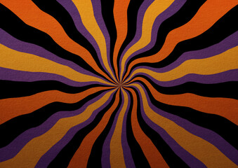 Hypnotic Halloween Swirl in Orange Purple Yellow and Black