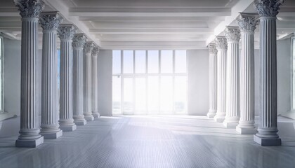 Light interior with columns