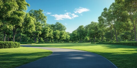 Scenic Green Park with Clear Blue Sky