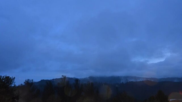 4K Time lapse of running clouds and mist over Fern Hills Ooty TamilNadu India