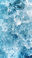 Obraz premium Ice Texture Background with Cracks - Cold Frosty Surface of Ice Block in Blue