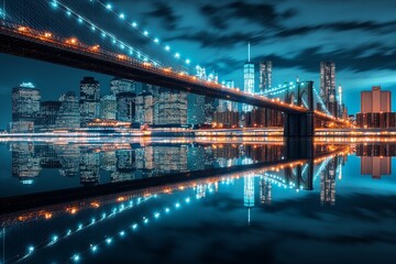 Fototapeta premium skyscrapers metropolis night illumination city