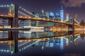 Fototapeta premium skyscrapers metropolis night illumination city