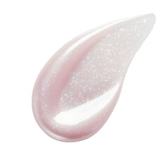 Fototapeta premium Abstract pink acrylic color brush stroke. Nail polish. Isolated on white background.