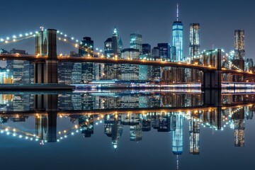 Fototapeta premium skyscrapers metropolis night illumination city