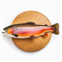 Rainbow trout fish or Oncorhynchus mykiss isolated on white