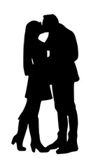 Couple Kissing Silhouette