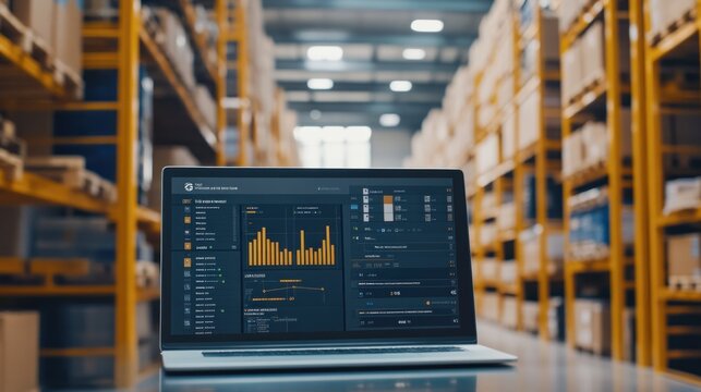 A modern logistics management software interface, with tools for inventory tracking, shipment scheduling, and cost analysis, optimized for efficiency and clarity