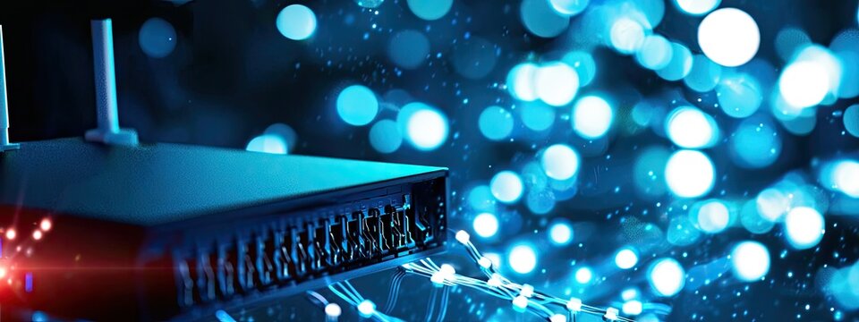 the concept of a 7G router. Selective focus
