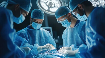 A team of doctors and engineers working together to develop an innovative medical device, symbolizing the future of healthcare,