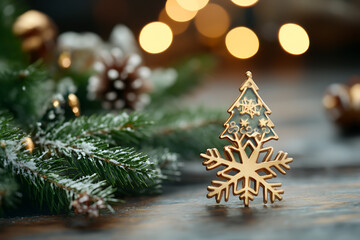 A simple design featuring iconic New Year's symbols, such as a Christmas tree or a snowflake, set against a clean and minimalist background.