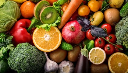Vegetables and fruits background