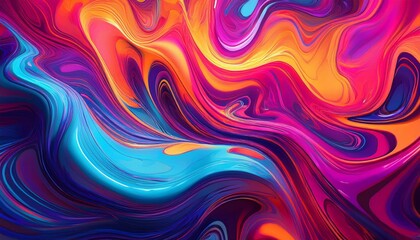 Fototapeta premium Vibrant neon liquid textured background