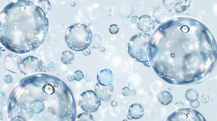 water splash bubbles isolated on white background