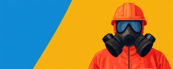 Hazmat worker in protective gear, emphasizing safety and precautions in hazardous environments.