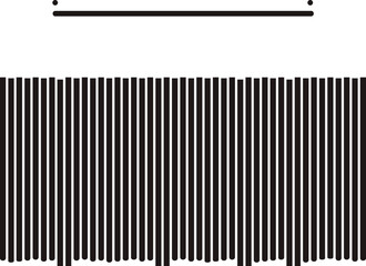 Simple striped art with vertical lines and one horizontal strip and dots. 