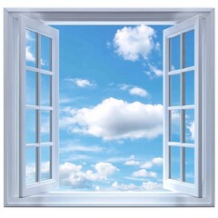 cloud window isolated on white background