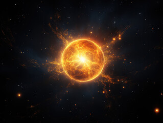 Obraz premium Extraordinary Abstract natural sun flare on the black